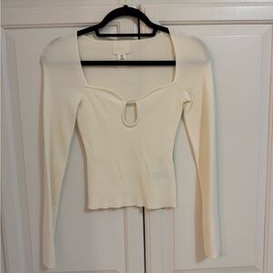 H&M Cream Long Sleeve Blouse